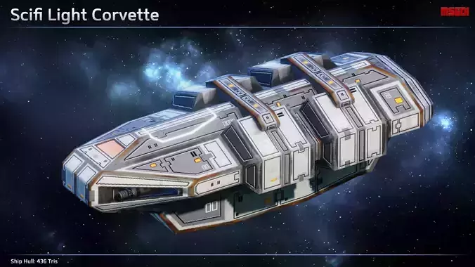 Spaceship Corvettes Low-poly 3D model