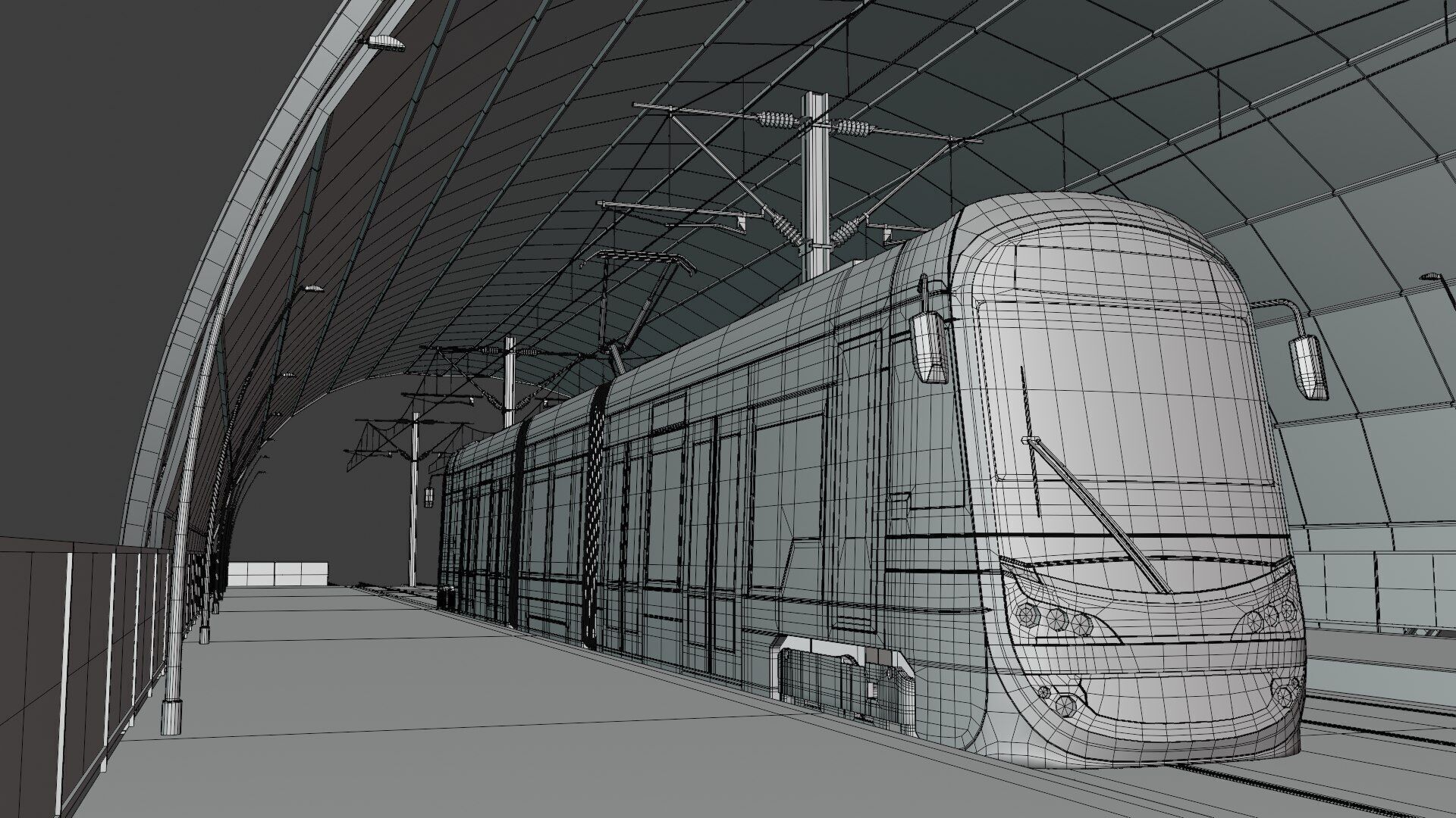 Warsaw tram stop III 3D model_3
