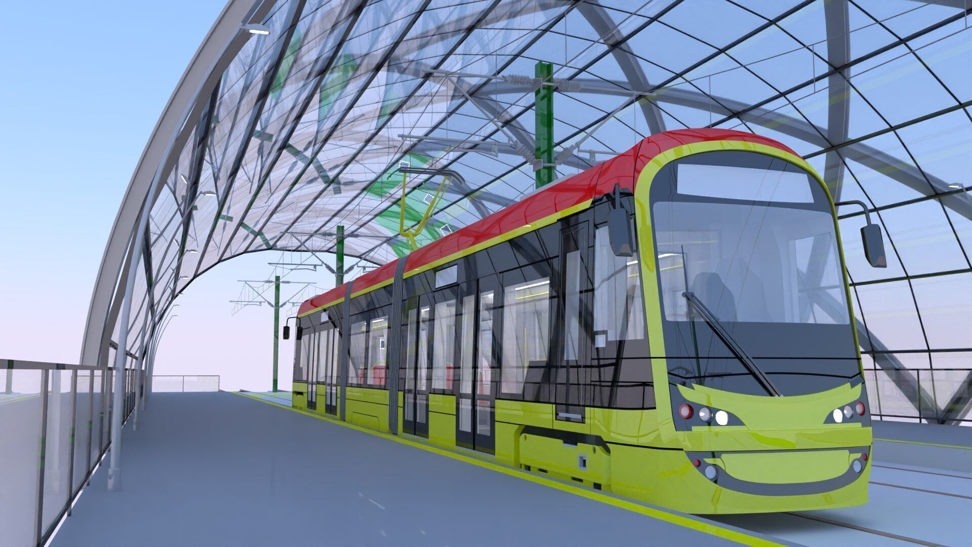 Warsaw tram stop III 3D model_2