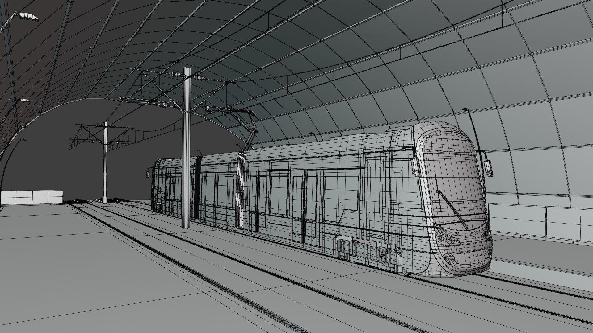 Warsaw tram stop III 3D model_8