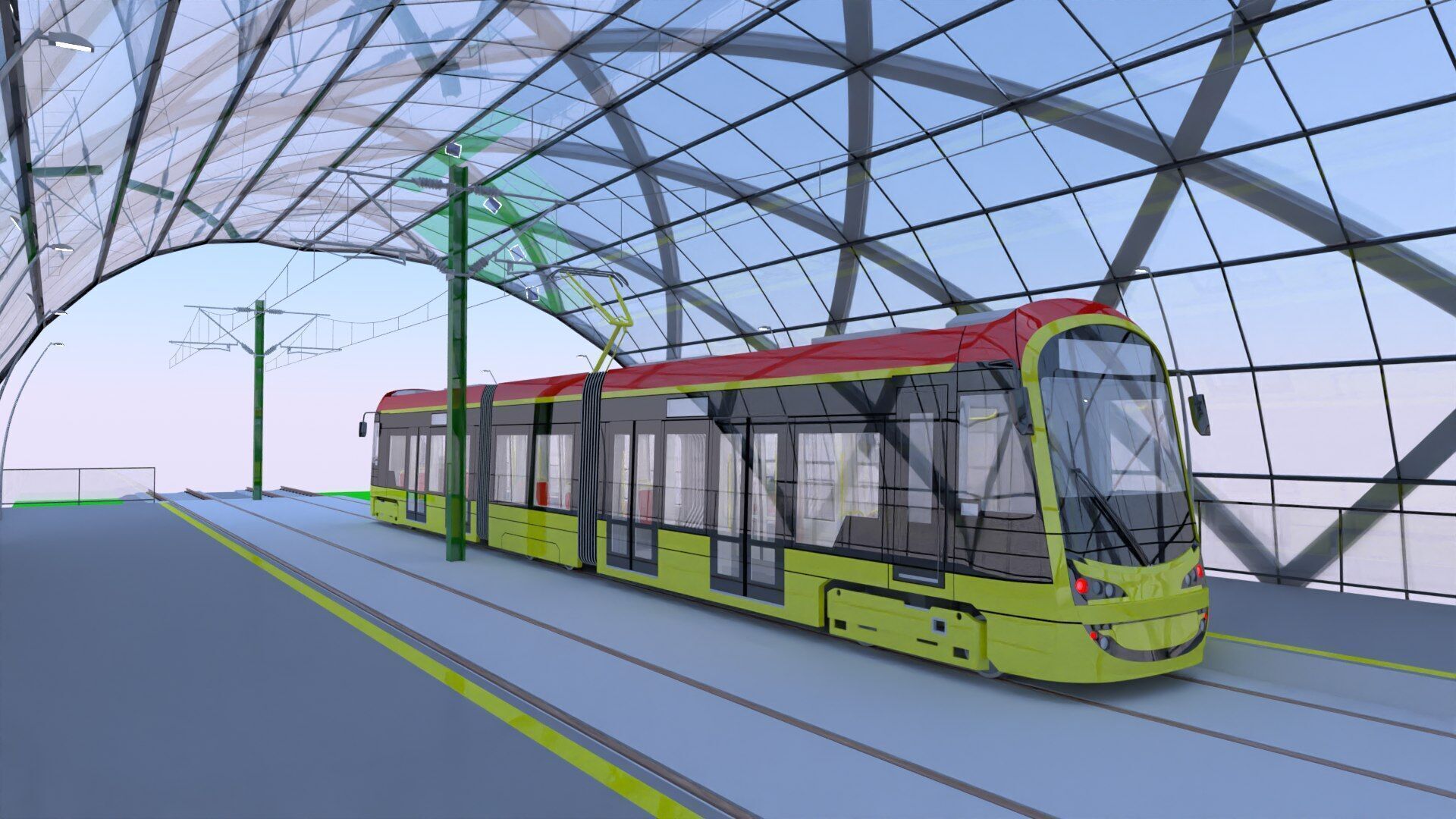 Warsaw tram stop III 3D model_7