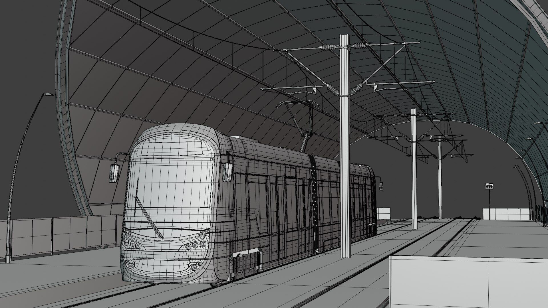 Warsaw tram stop III 3D model_5