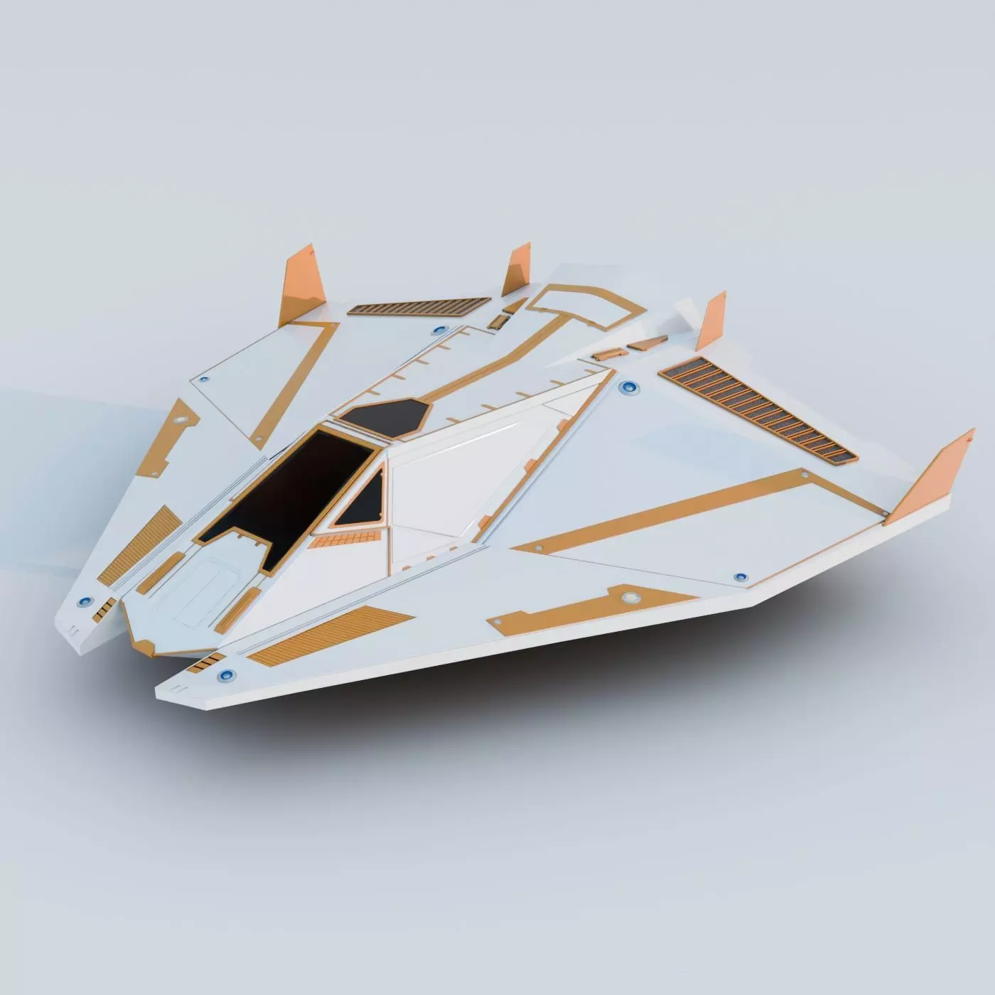 Futuristic Spaceship 02 Low-poly 3D model