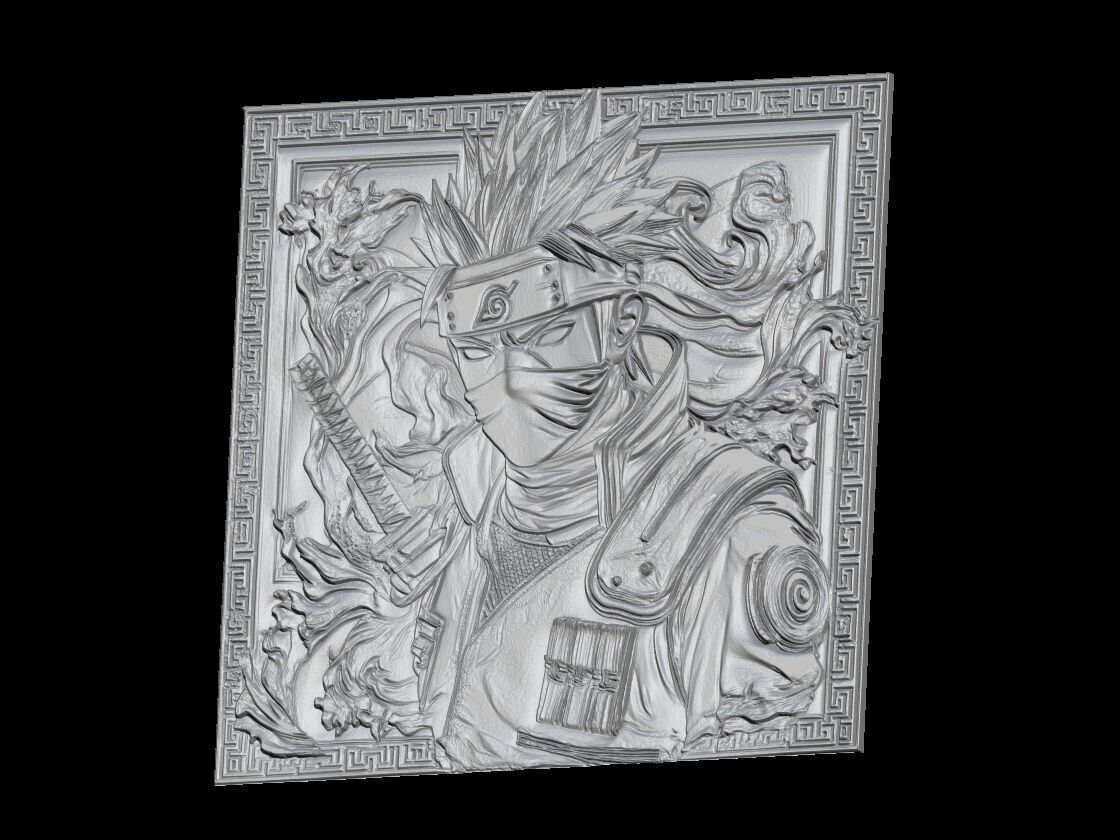 kakashi 3D relief  3D print model_2