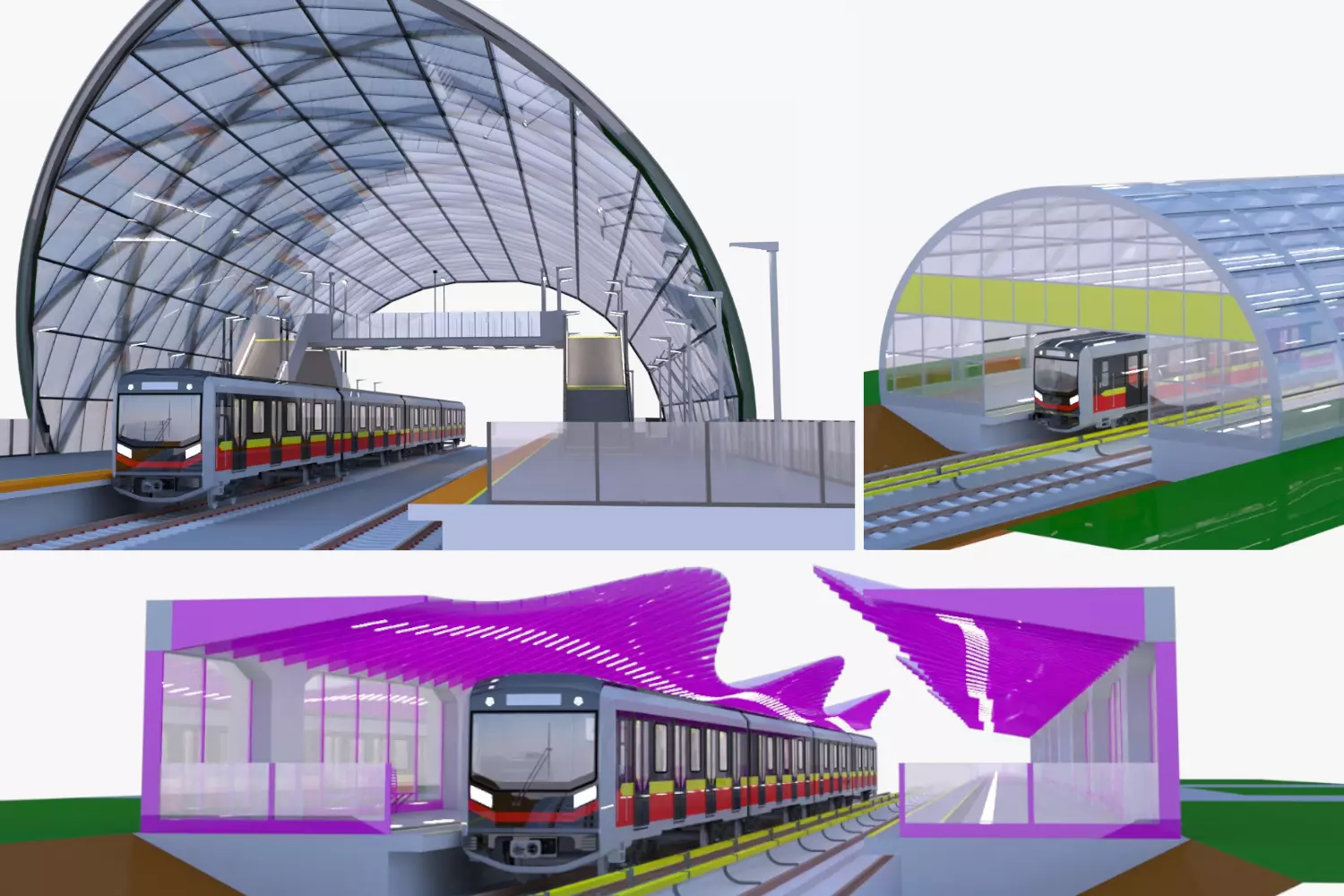 Warsaw metro stations bundle 3D Model Collection_0