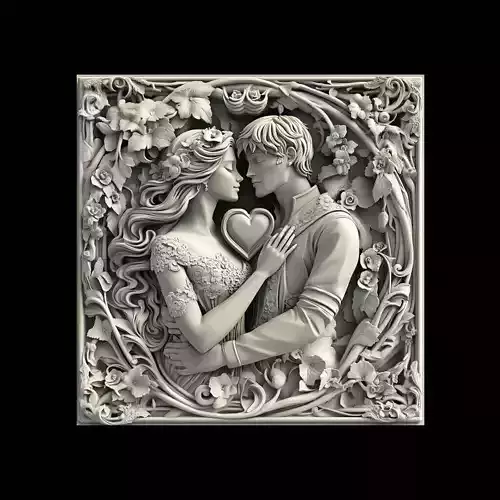 Romantic Couple 3D Relief