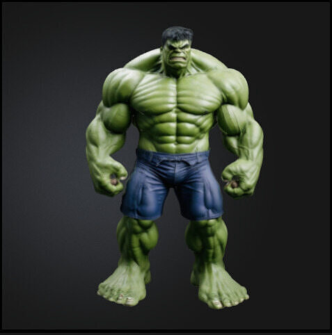 Hulk en posicion firme Free 3D print model