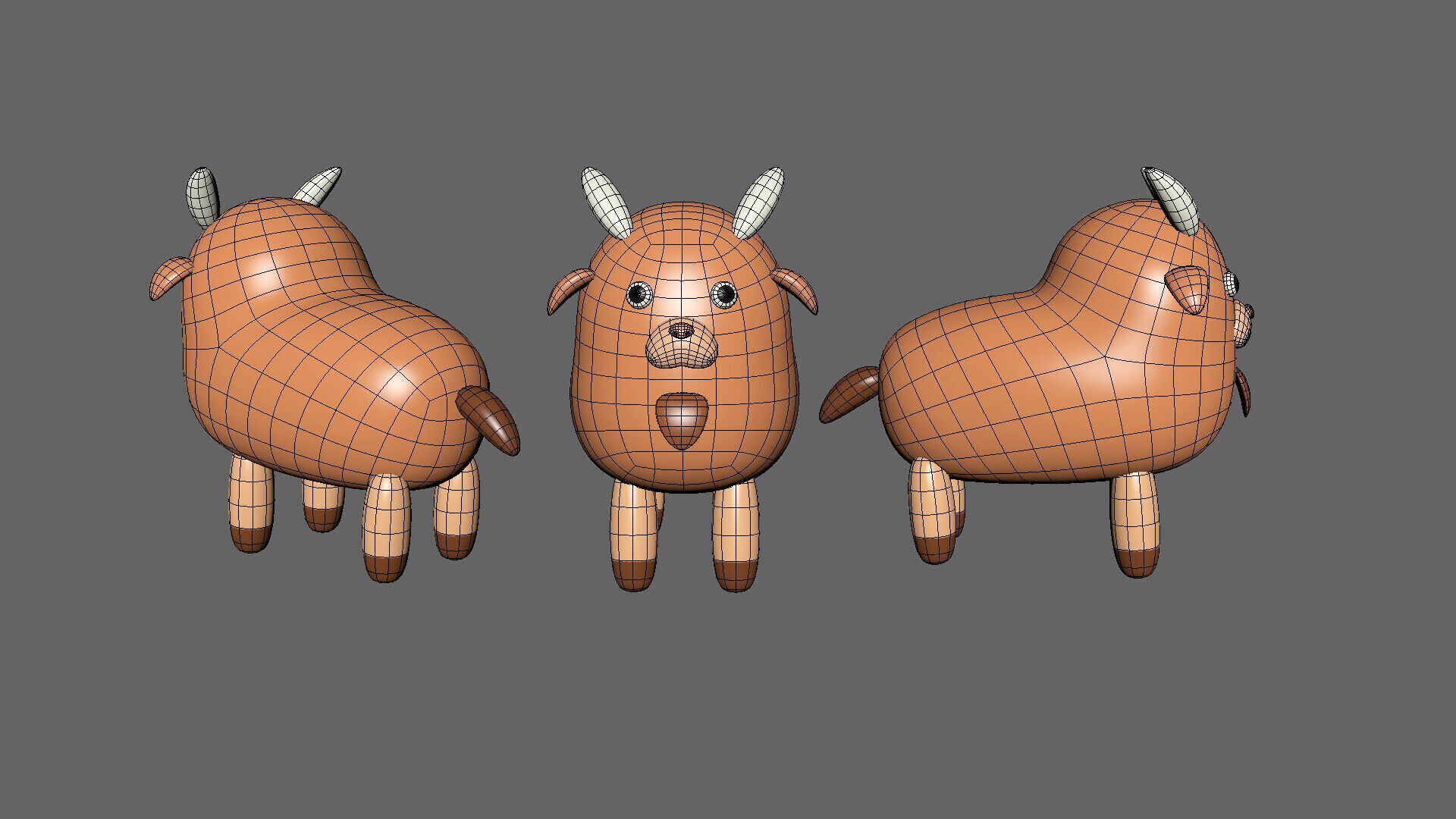 Low-Poly Goat Animated - Fun World Animal Low-poly 3D model_8