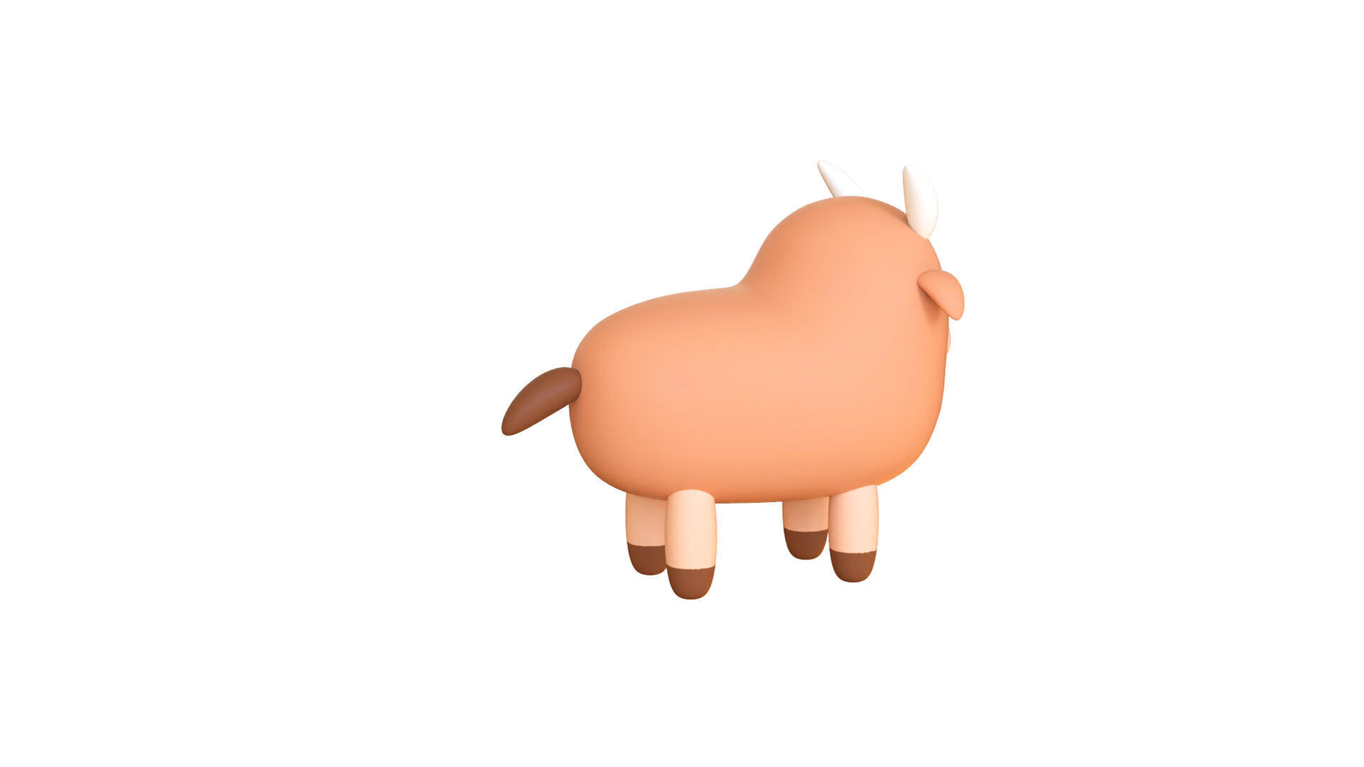 Low-Poly Goat Animated - Fun World Animal Low-poly 3D model_5