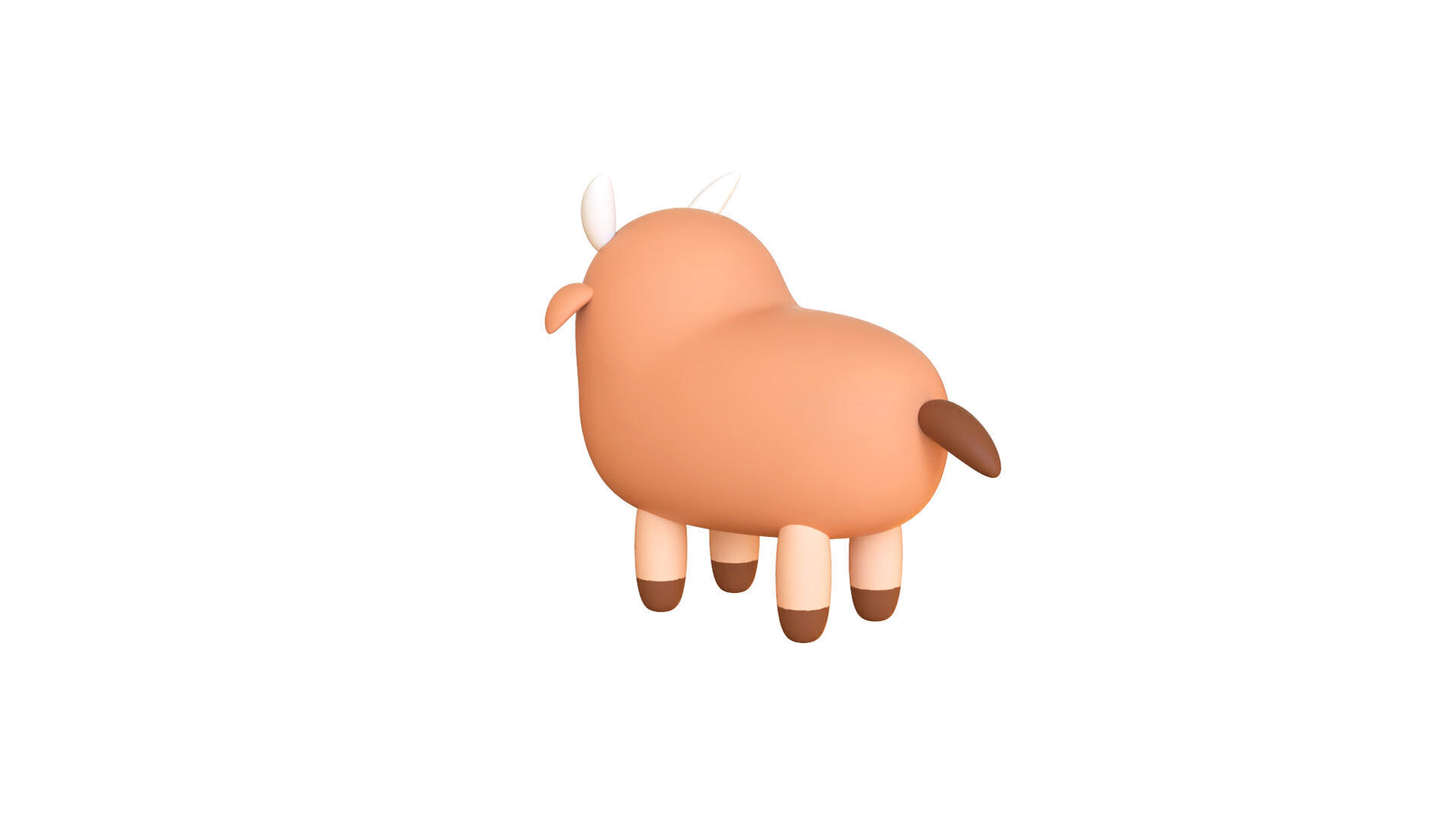 Low-Poly Goat Animated - Fun World Animal Low-poly 3D model_6