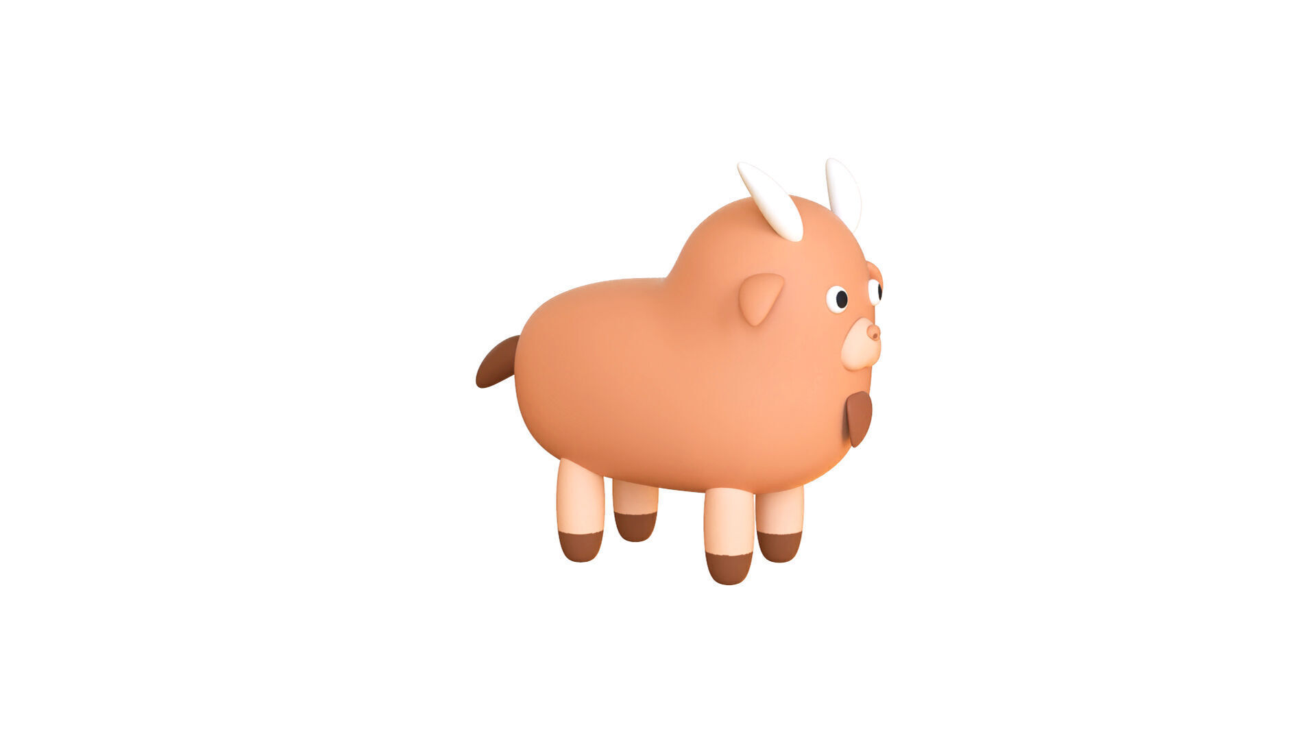 Low-Poly Goat Animated - Fun World Animal Low-poly 3D model_3