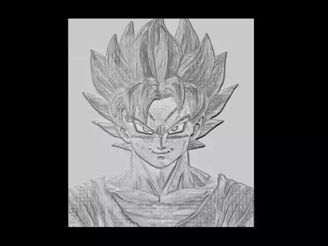 Goku Super Saiyan Relief 3D print model