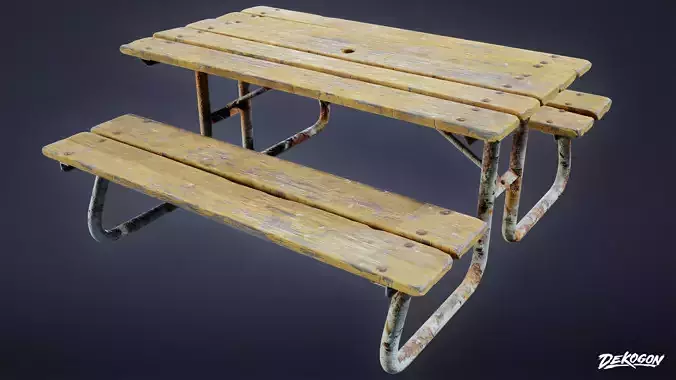 SUBURBS - Picnic Table 01 - LOW POLY AND NANITE