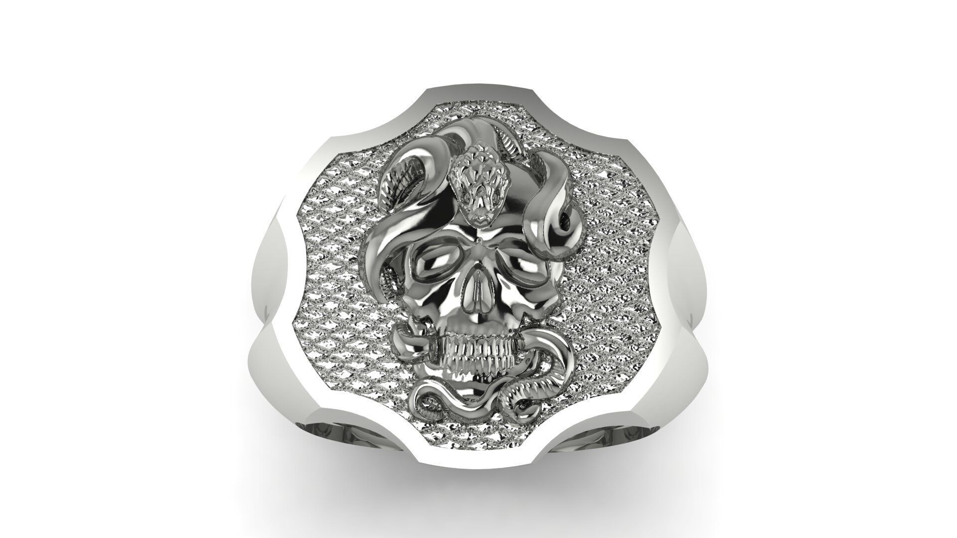 Snake and Skull Ring 02 3D print model_5