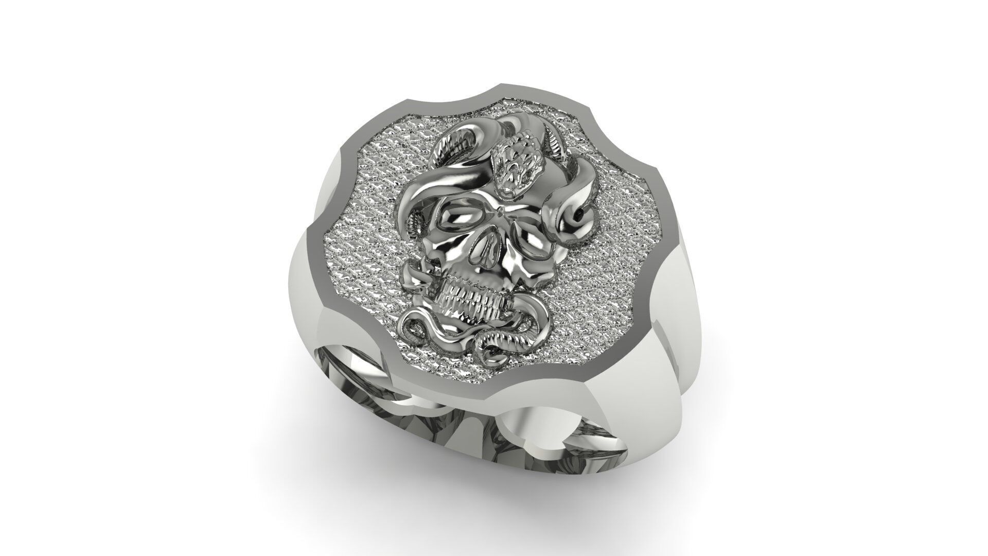 Snake and Skull Ring 02 3D print model_1