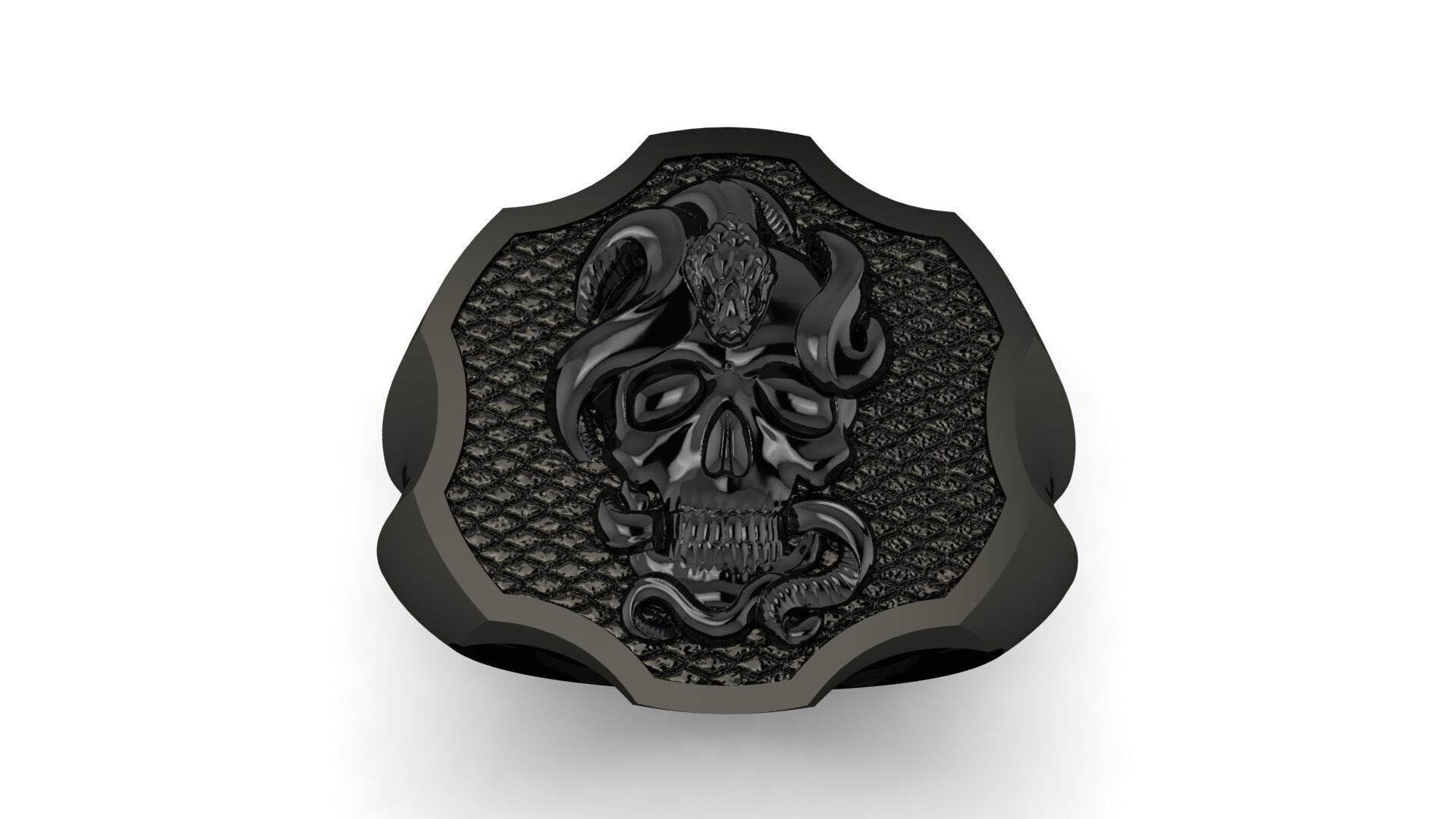 Snake and Skull Ring 02 3D print model_7