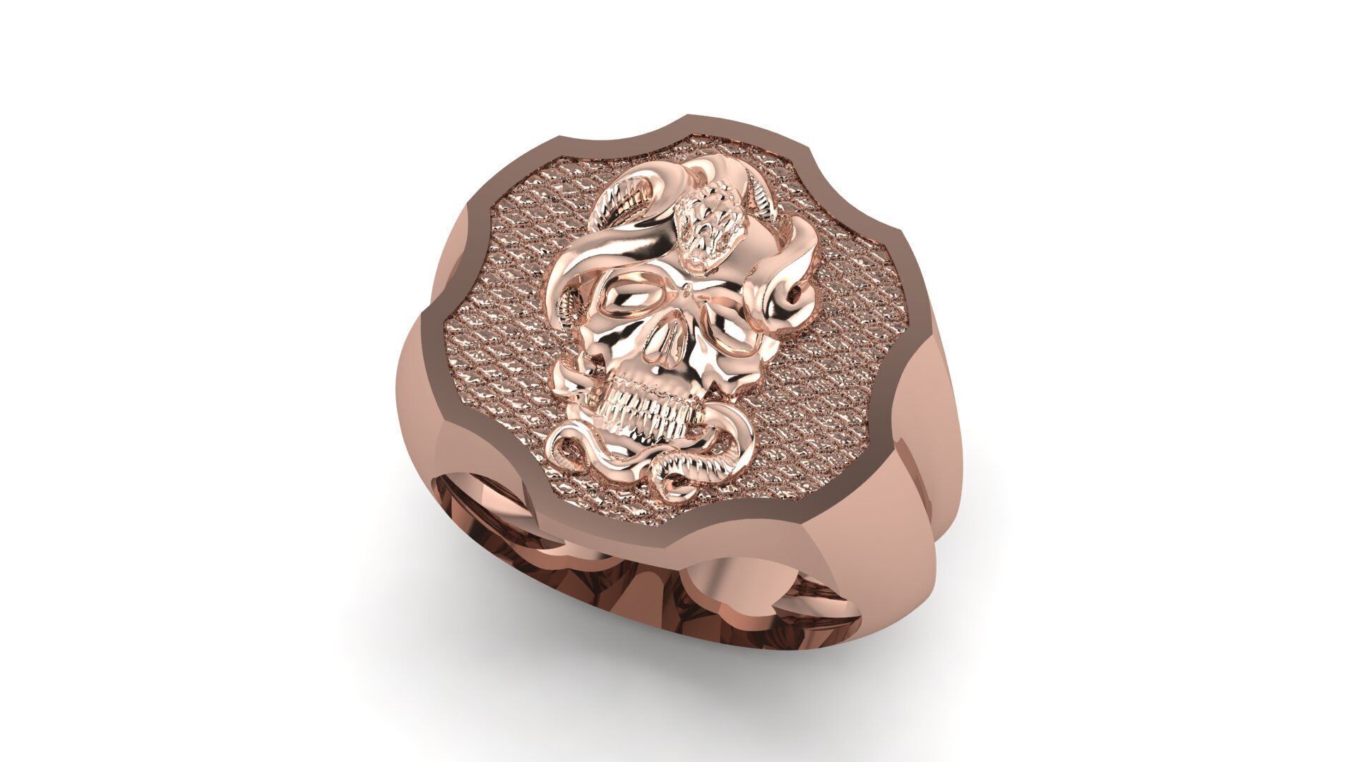 Snake and Skull Ring 02 3D print model_2