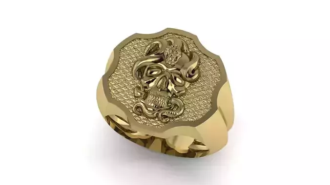 Snake and Skull Ring 02
