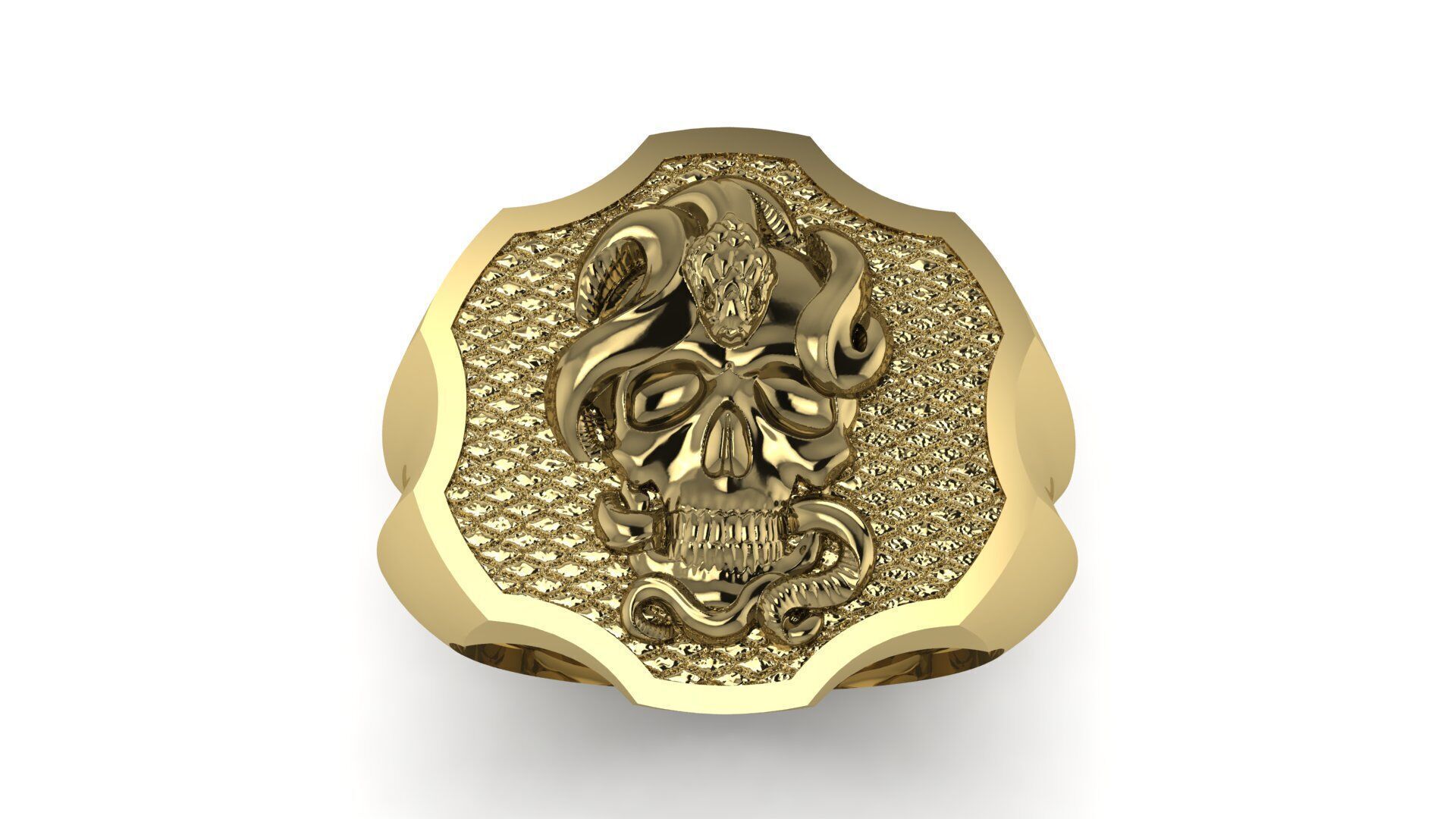 Snake and Skull Ring 02 3D print model_4