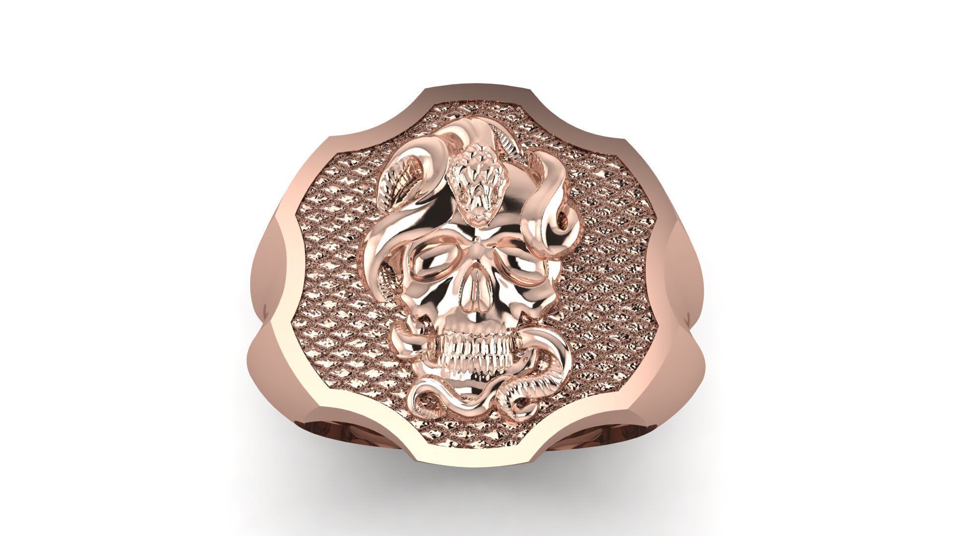 Snake and Skull Ring 02 3D print model_6