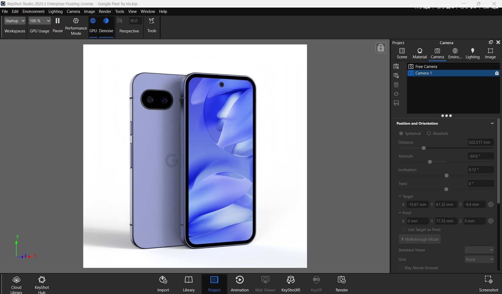 Google Pixel 9a Low-poly 3D model_29