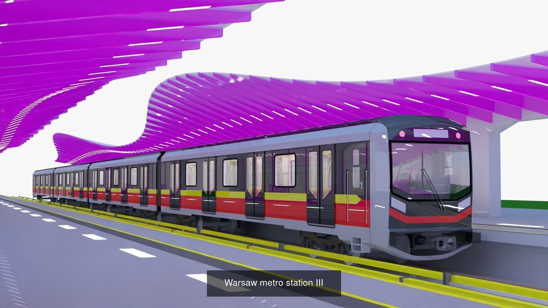Warsaw tram and metro stations V 3D Model Collection_10