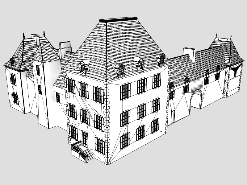 French XVIIIth century manor 3D model_9