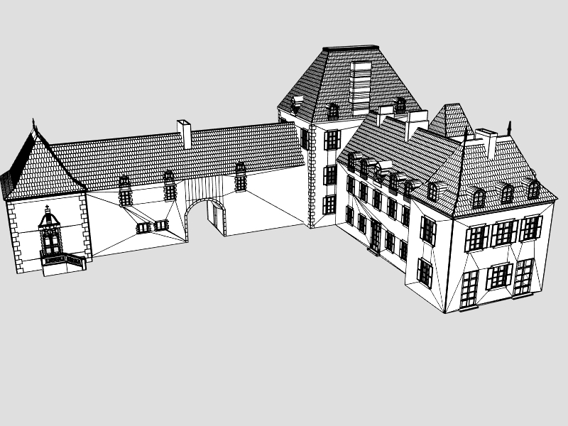 French XVIIIth century manor 3D model_7