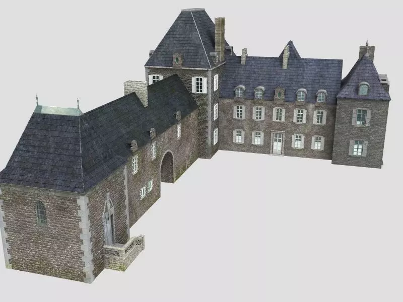 French XVIIIth century manor 3D model_0