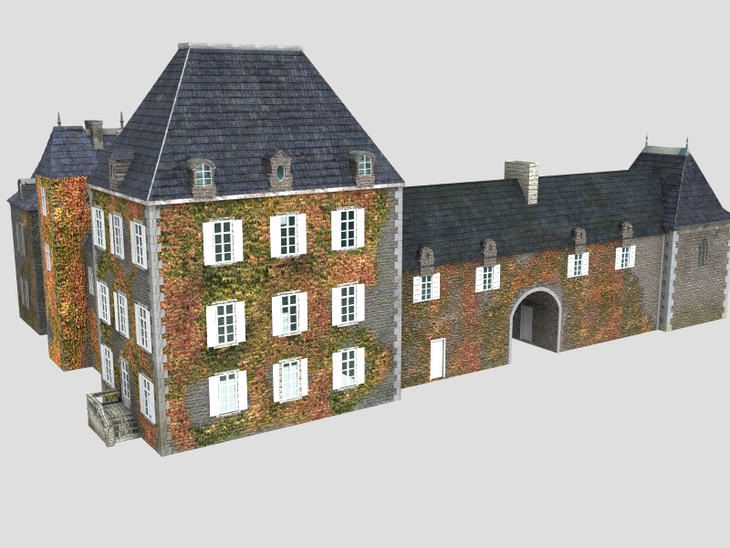 French XVIIIth century manor 3D model_4