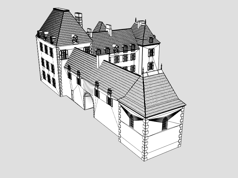 French XVIIIth century manor 3D model_8