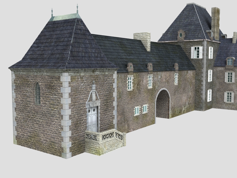 French XVIIIth century manor 3D model_3