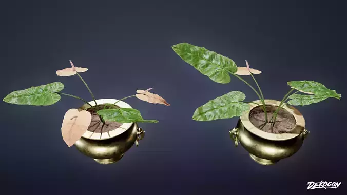 SUBURBS - Plant Stand 02 - LOW POLY AND NANITE Low-poly 3D model