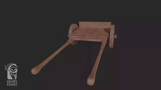 Old Cart Low-poly 3D model