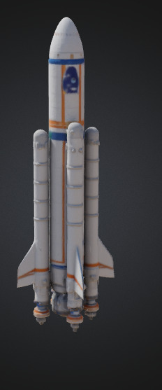 Rocket Vector for Space Low-poly 3D model_15