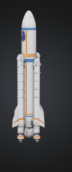 Rocket Vector for Space Low-poly 3D model_21