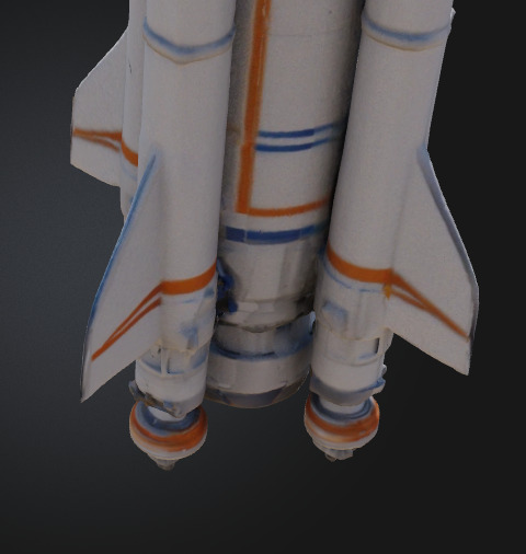 Rocket Vector for Space Low-poly 3D model_10