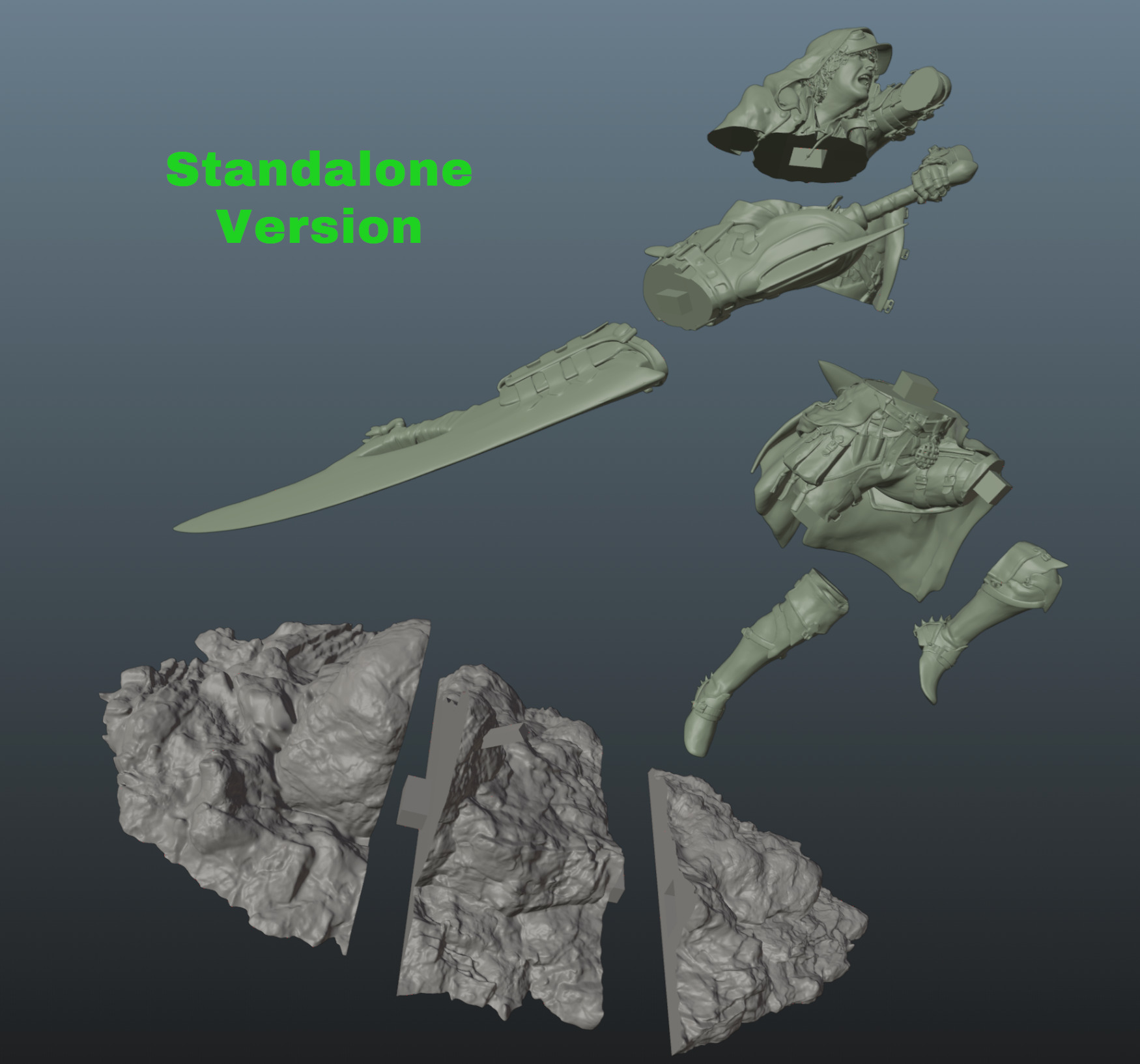 Monster Hunter Wilds Rey Dau vs Hunter 3D print model_7