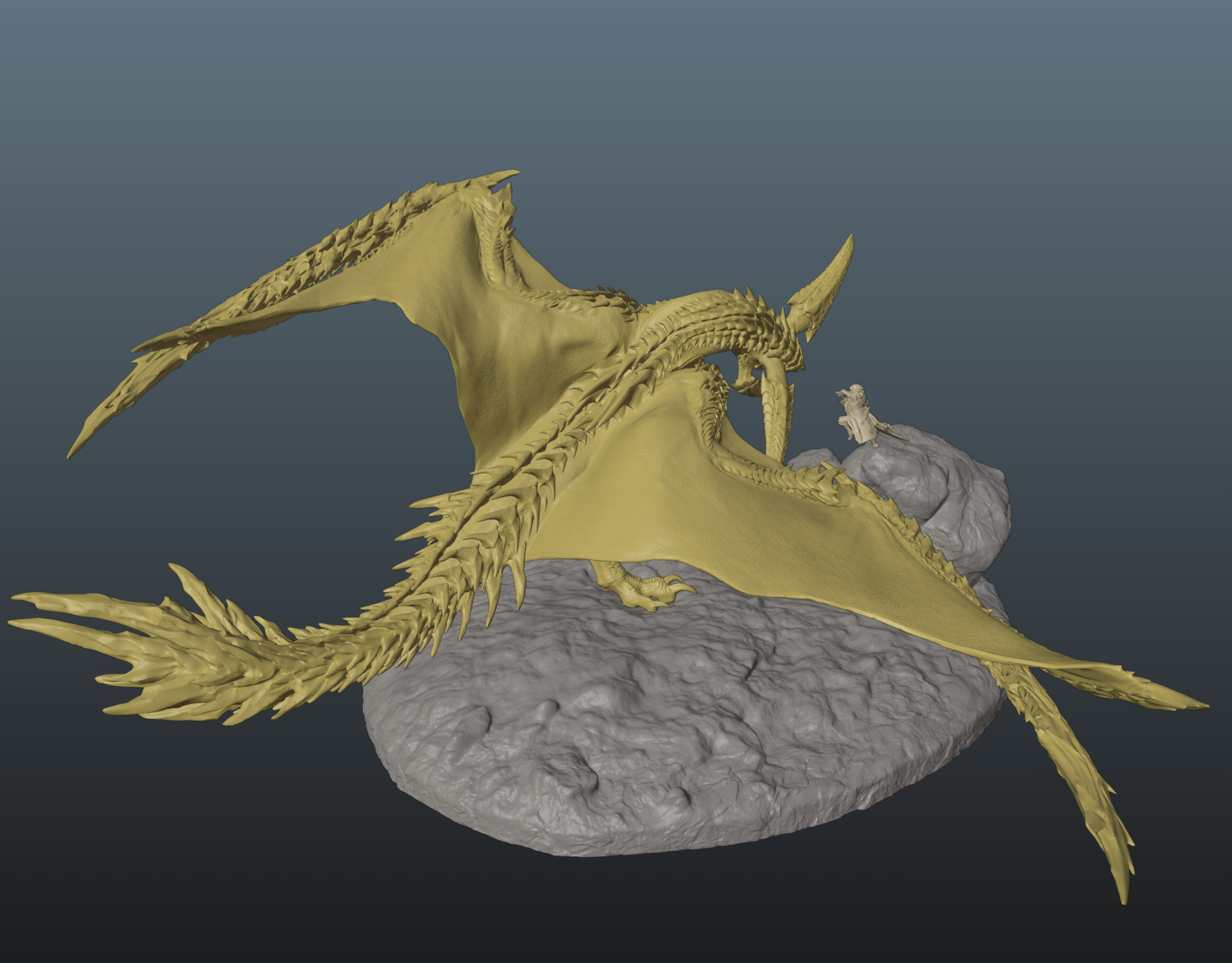 Monster Hunter Wilds Rey Dau vs Hunter 3D print model_8