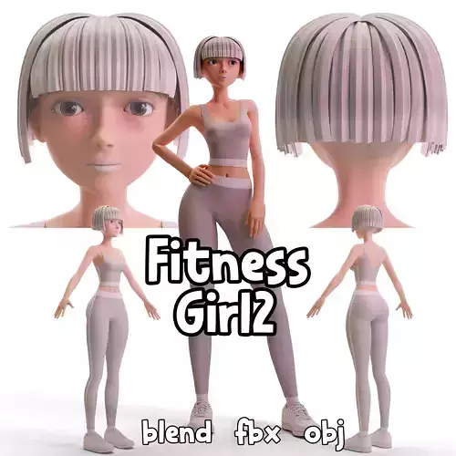 Stylized Fitness Girl 2 3D model
