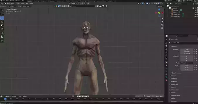 Zombie High Poly Sculpture