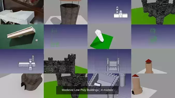 Medieval Low Poly Buildings