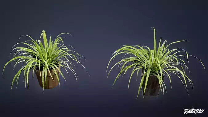 SUBURBS - Plants Plastic Set 01 - LOW POLY AND NANITE Low-poly 3D model
