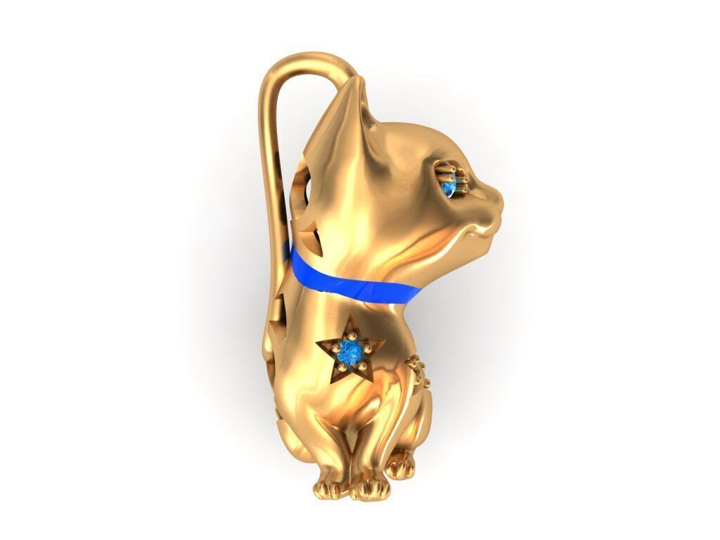 Cat Pendant - 3D print model 3D print model_8