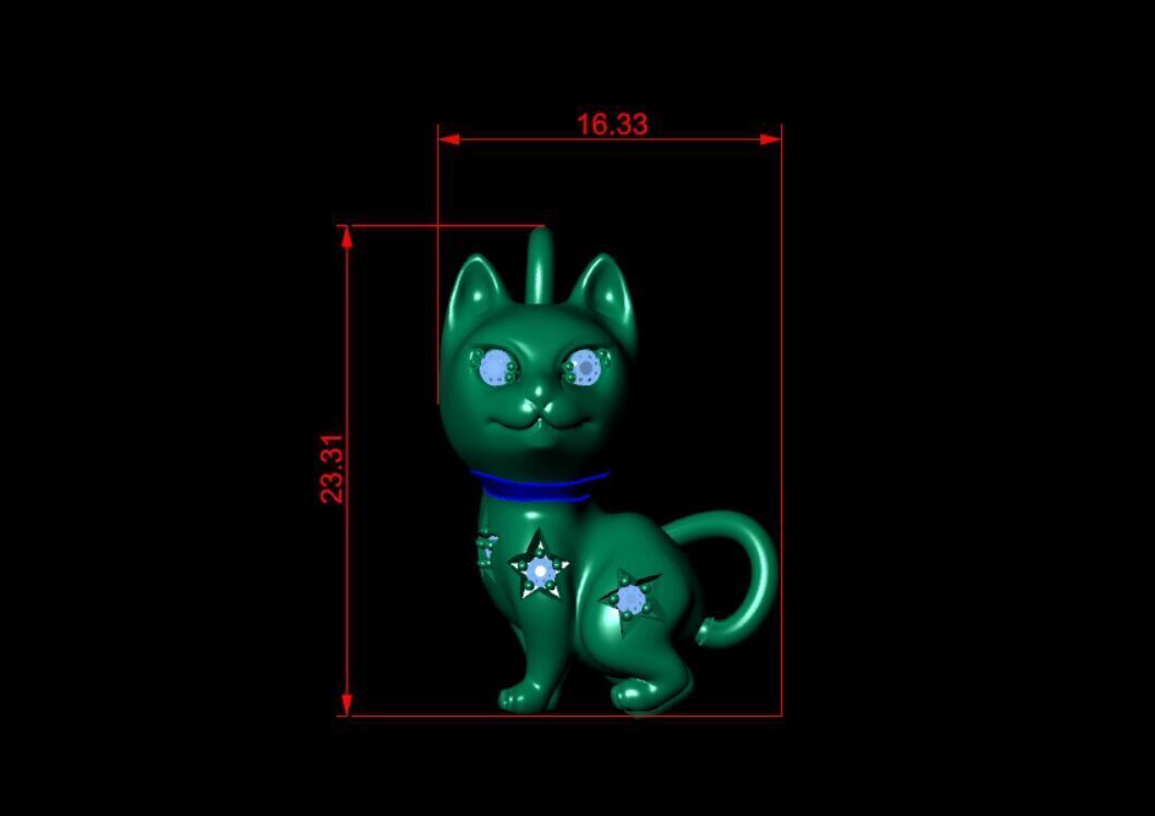 Cat Pendant - 3D print model 3D print model_3