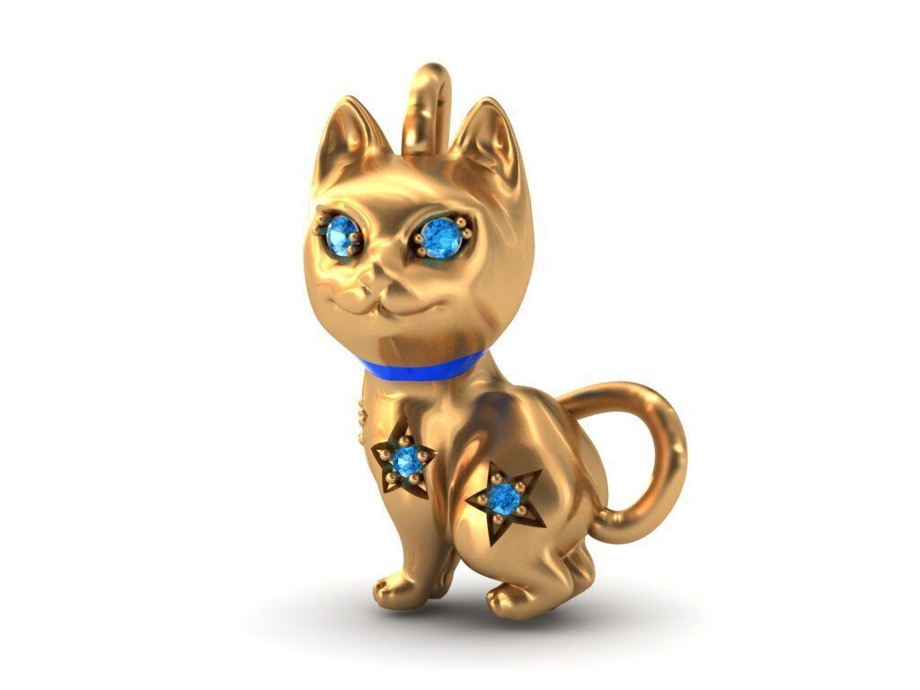 Cat Pendant - 3D print model 3D print model_7