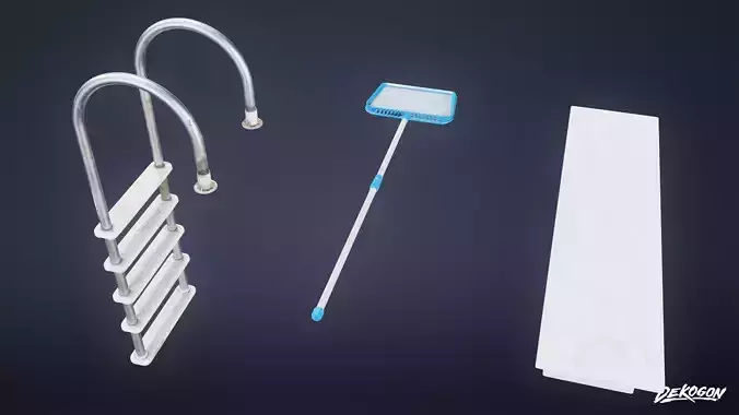 SUBURBS - Pool Set 01 - LOW POLY AND NANITE