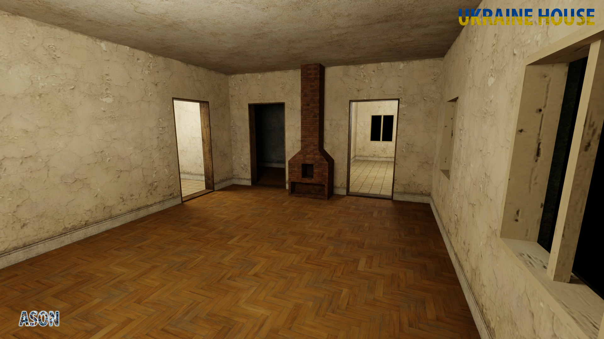 Ukraine House 4 - Enterable and Optimized Low-poly 3D model_6