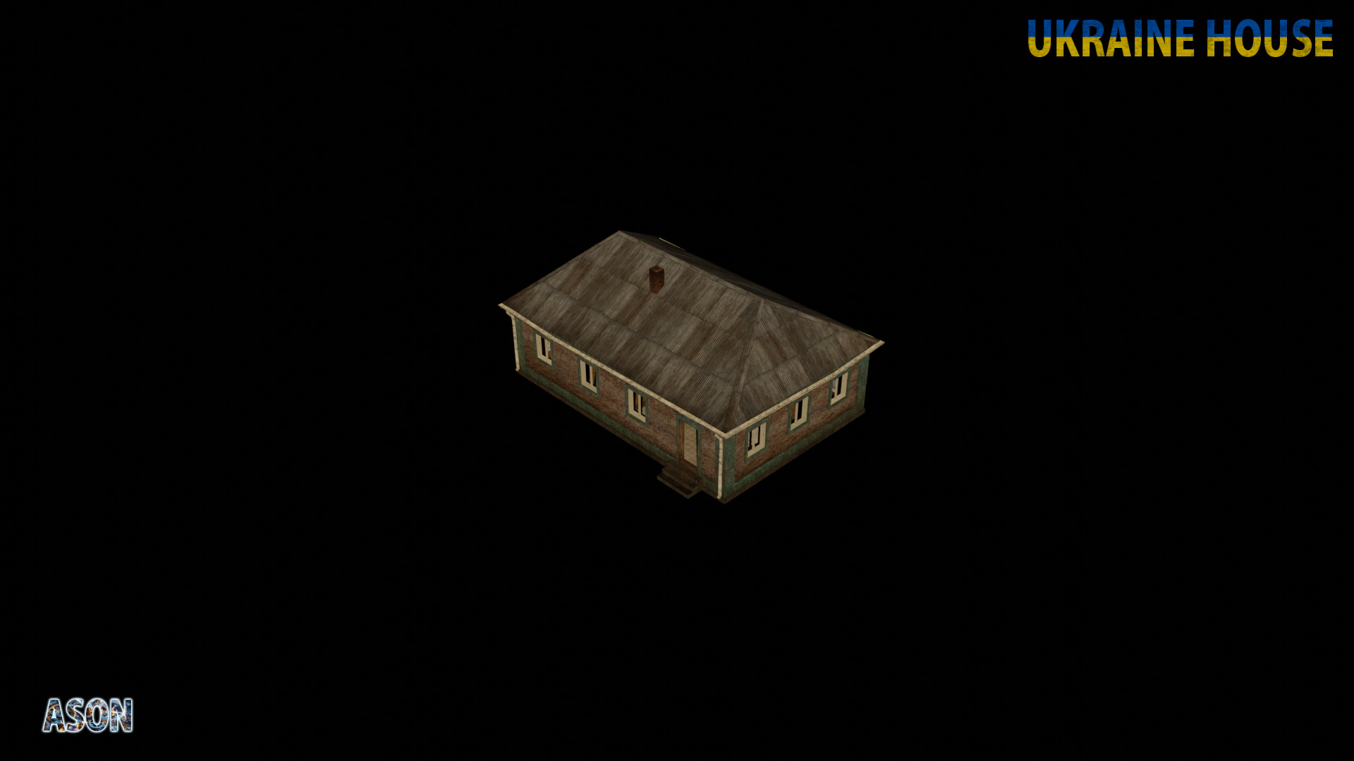 Ukraine House 4 - Enterable and Optimized Low-poly 3D model_4