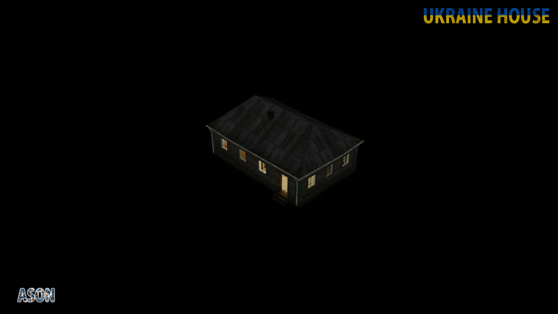 Ukraine House 4 - Enterable and Optimized Low-poly 3D model_5